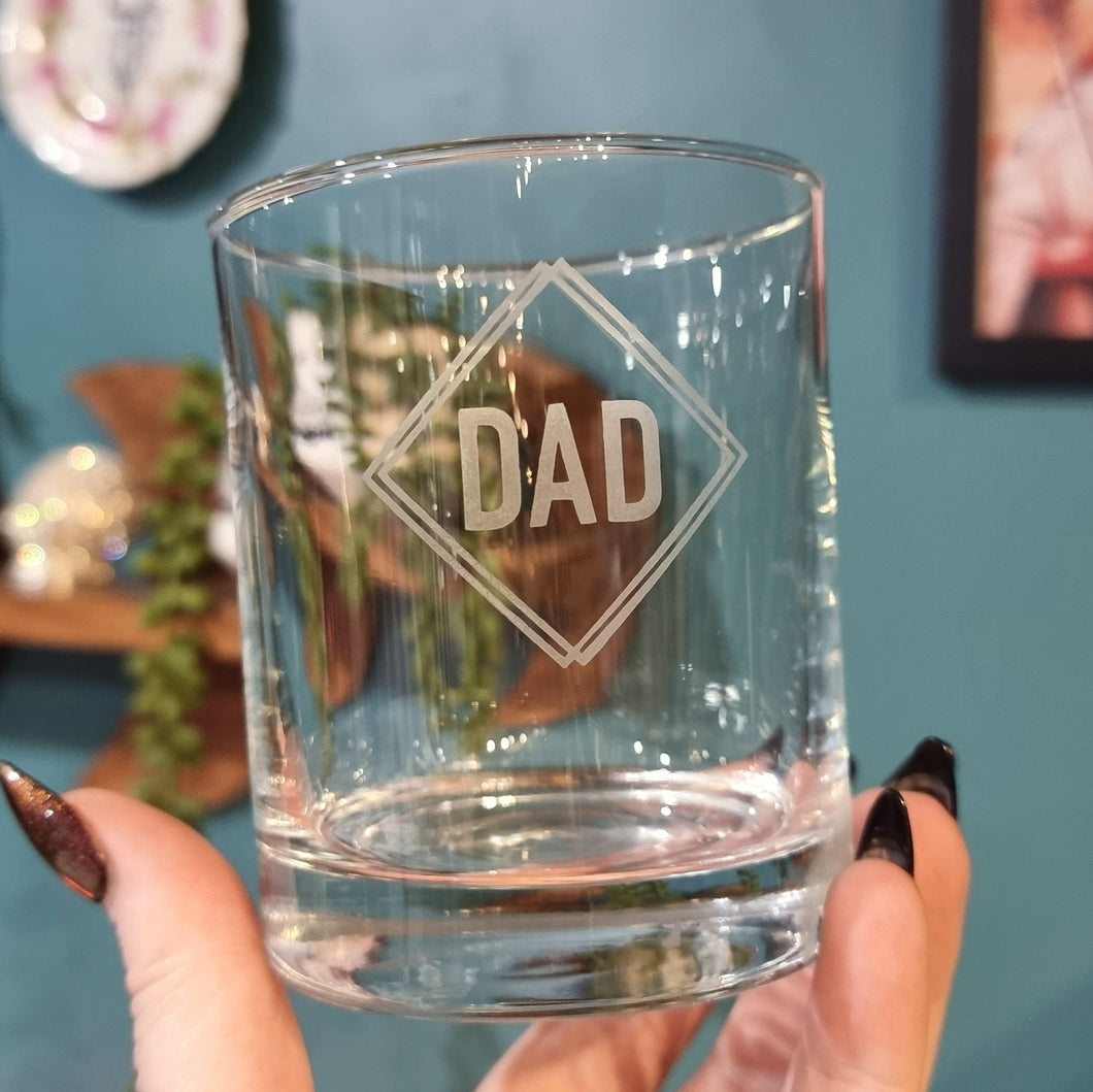 Dad Monogram Glass