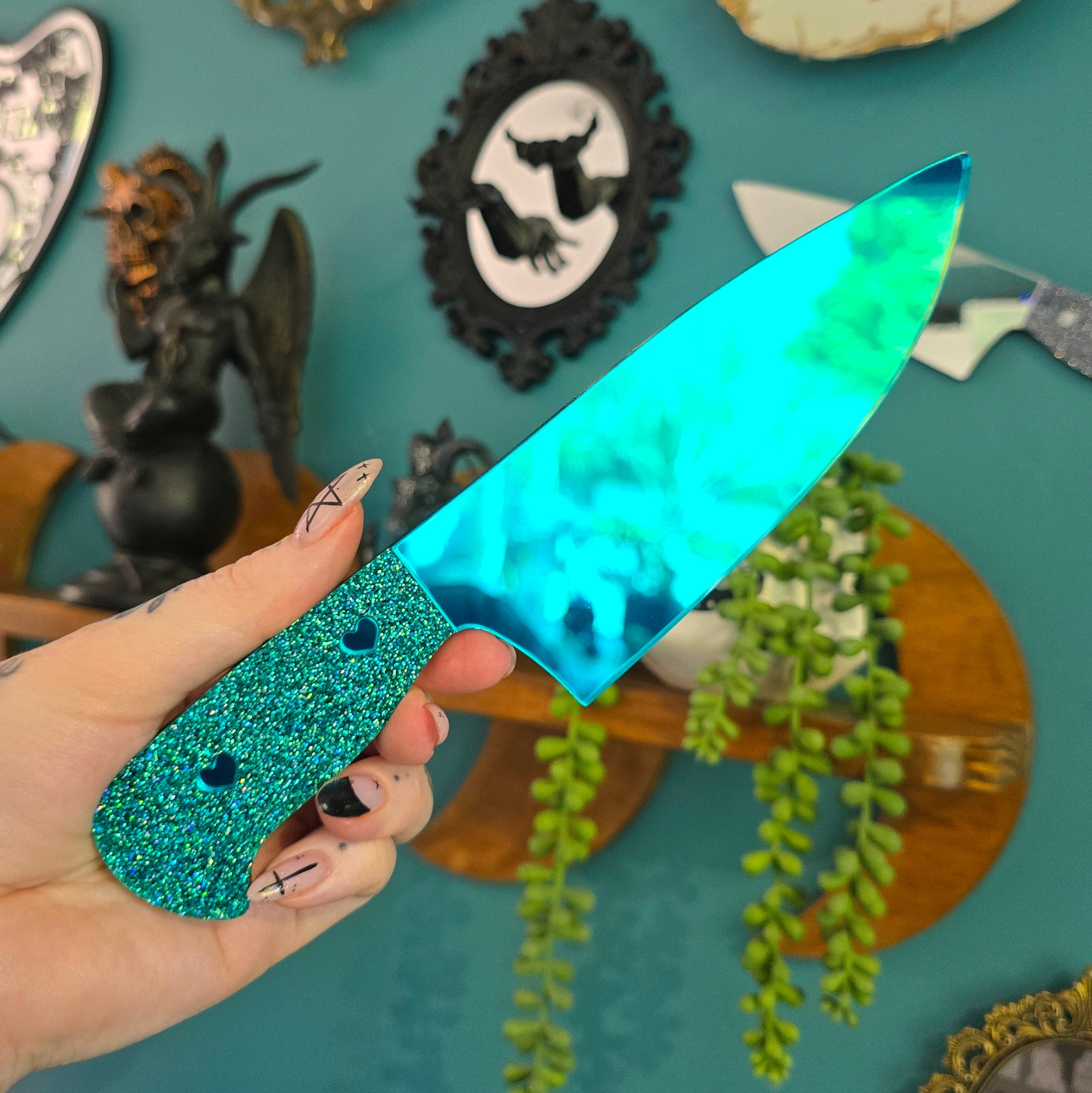 Mirror Knife - Glitter/Teal