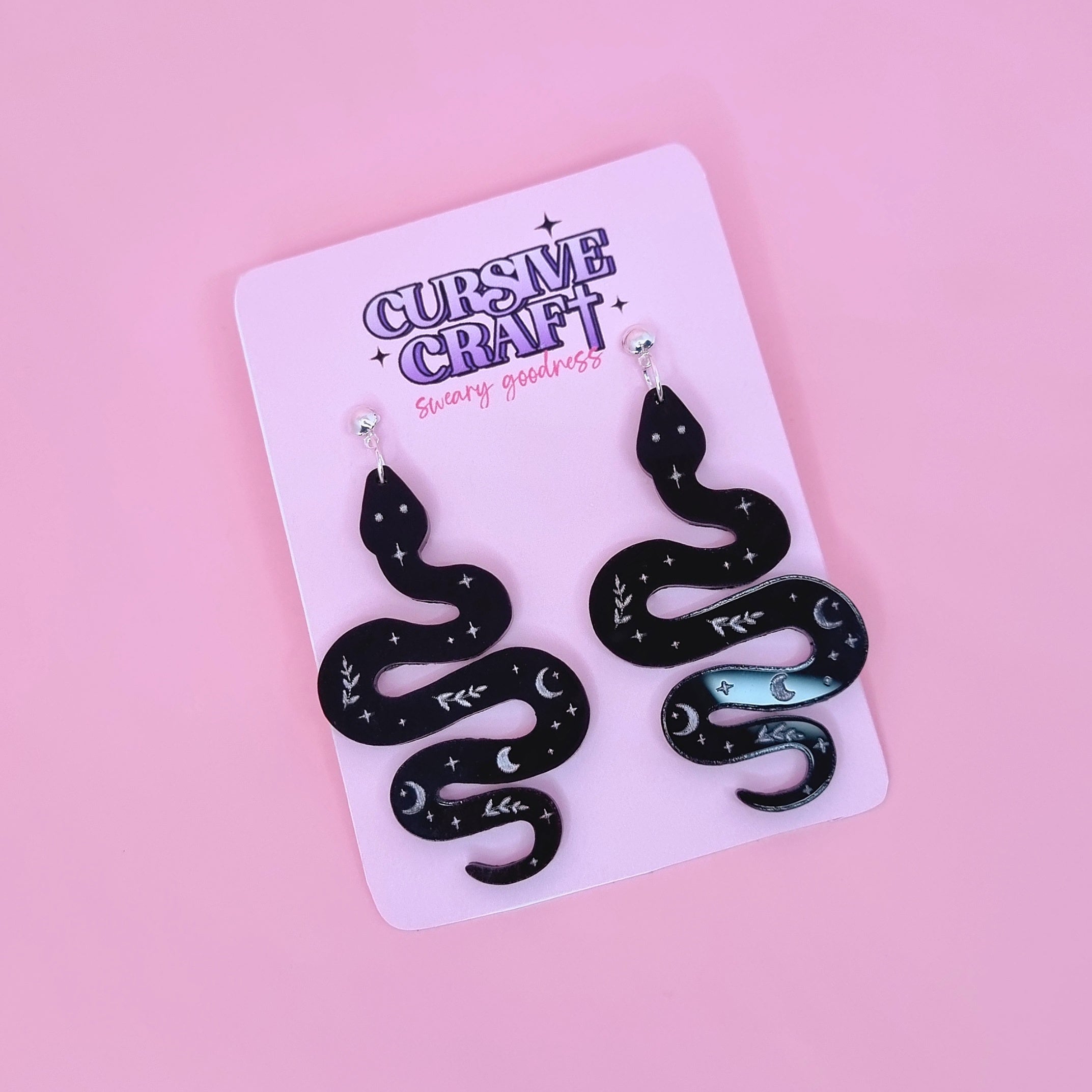 Serpent Earrings - Cursive Craft 