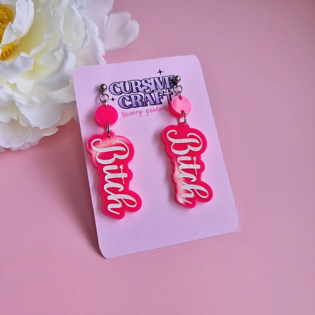 Barbie Bitch Swearrings - Cursive Craft 