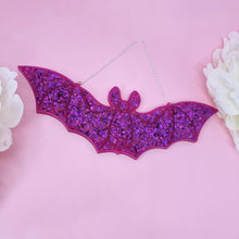 Load image into Gallery viewer, Glittery Bat Wall Decor - Cursive Craft 
