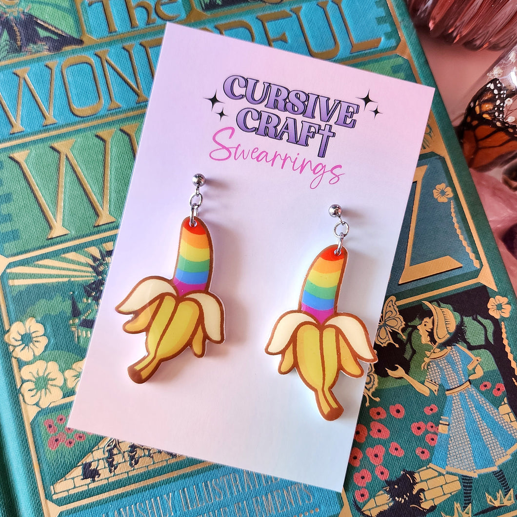 Rainbow Banana Queerings - Cursive Craft 