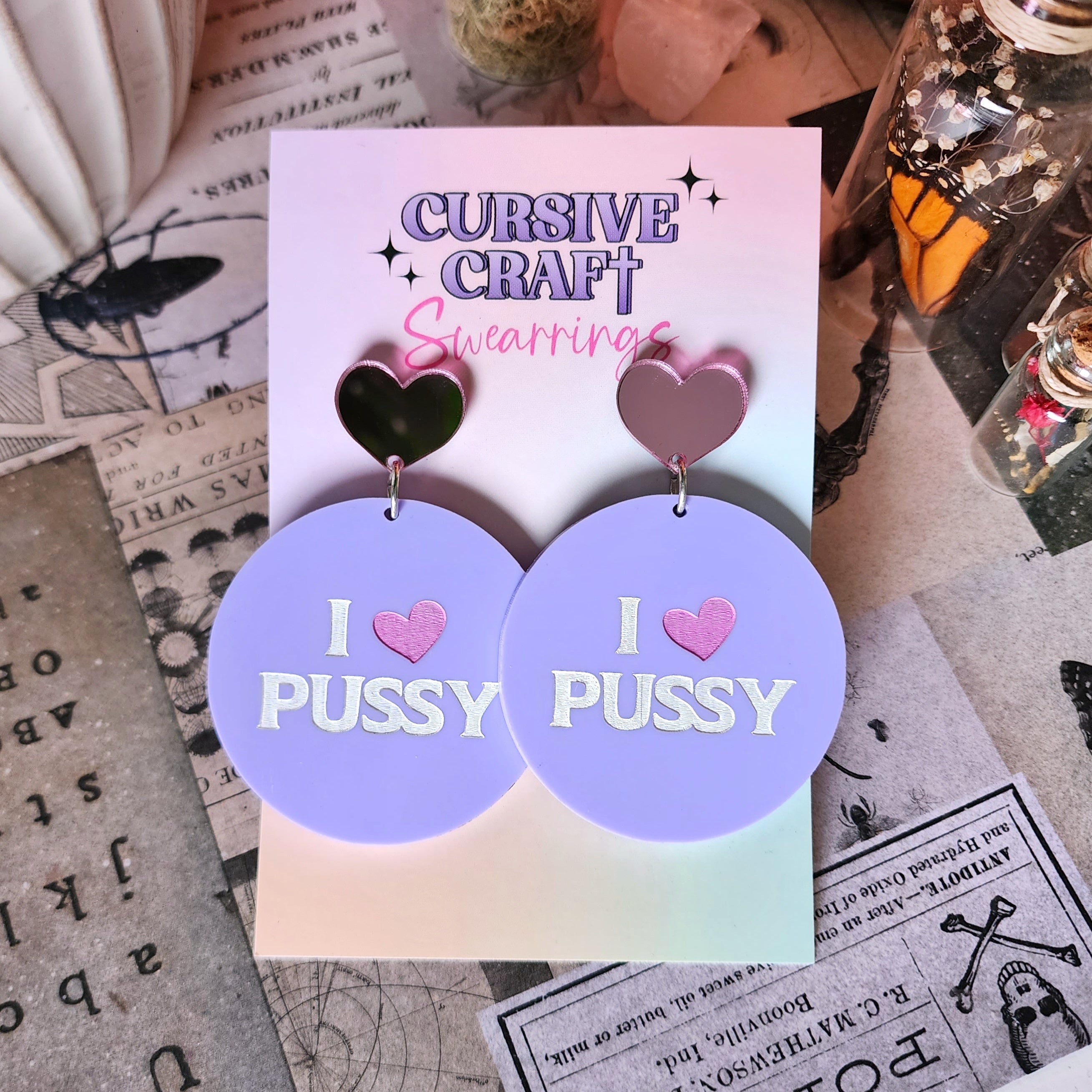 I Heart Pussy - Cursive Craft 