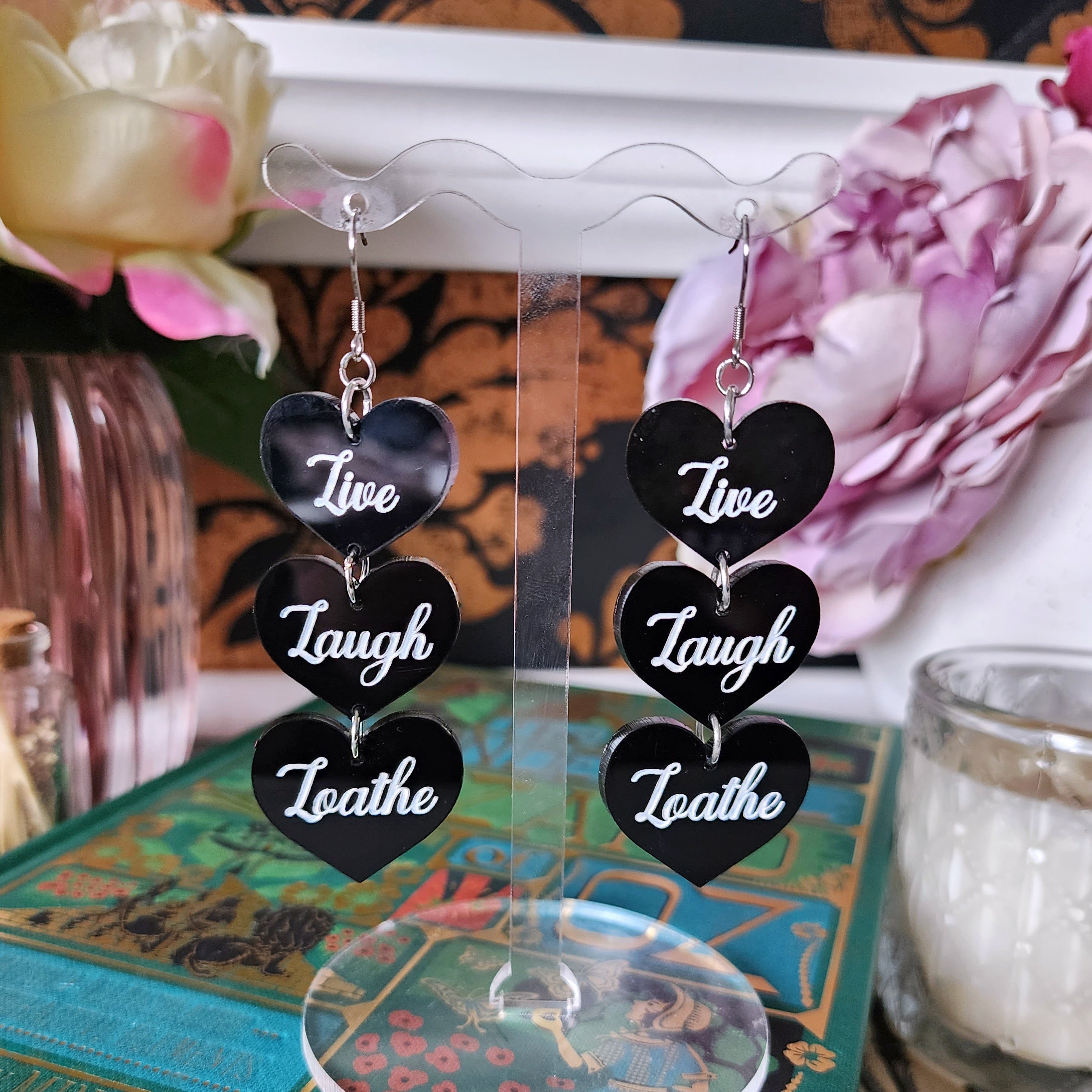 Live Laugh Loathe Swearrings - Cursive Craft 